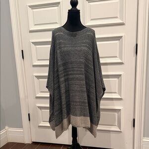 Charlie Paige Charcoal and Beige Poncho